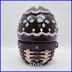 Longaberger 2012 Collectors Club Miniature Chocolate Egg Basket Set MINT 3 x 4