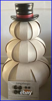 Longaberger 2012 Large Top Hat Snowman- NIB-SHIPS FREE
