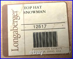 Longaberger 2012 Large Top Hat Snowman- NIB-SHIPS FREE