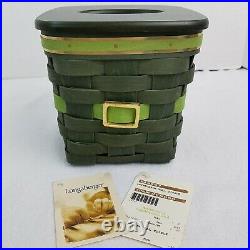 Longaberger 2012 Leprechaun Tall Tissue Basket Set withLid AVAIL 1 DAY ONLY NEW
