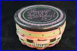 Longaberger 2012 Pink Birthday Cake Basket Set #6261412 NEW CUTE