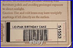 Longaberger 2012 Pink Birthday Cake Basket Set #6261412 NEW CUTE