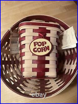 Longaberger 2012 Popcorn Bowl Baskets LARGE + SMALL LOT OF 2 SOLD 1/11/12 ONLY