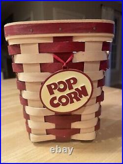 Longaberger 2012 Popcorn Bowl Baskets LARGE + SMALL LOT OF 2 SOLD 1/11/12 ONLY