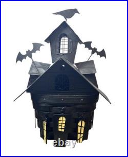 Longaberger 2012 RARE Unique Halloween Haunted House Basket withMetal Roof Tie-Ons