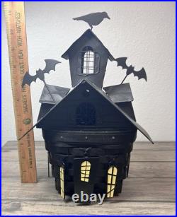 Longaberger 2012 RARE Unique Halloween Haunted House Basket withMetal Roof Tie-Ons