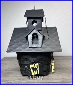 Longaberger 2012 RARE Unique Halloween Haunted House Basket withMetal Roof Tie-Ons