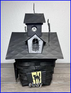Longaberger 2012 RARE Unique Halloween Haunted House Basket withMetal Roof Tie-Ons