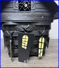 Longaberger 2012 RARE Unique Halloween Haunted House Basket withMetal Roof Tie-Ons