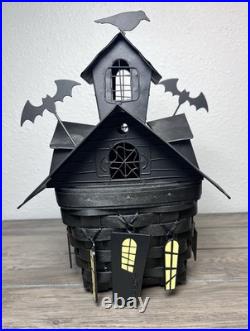 Longaberger 2012 RARE Unique Halloween Haunted House Basket withMetal Roof Tie-Ons