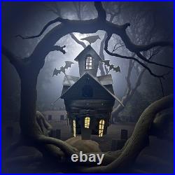 Longaberger 2012 RARE Unique Halloween Haunted House Basket withMetal Roof Tie-Ons