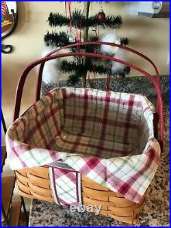 Longaberger 2013 Christmas Collection Plaid Tidings Cake Basket Set