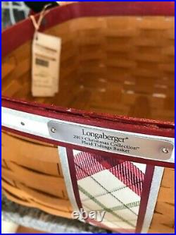 Longaberger 2013 Christmas Collection Plaid Tidings Cake Basket Set