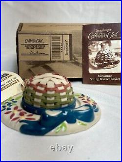 Longaberger 2013 Collectors Club Miniature Spring Bonnet Basket-NEW