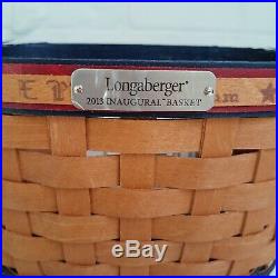 Longaberger 2013 Inaugural Basket Set Prot/Liner/Tie On/Lid AMERICANA PATRIOTIC
