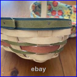 Longaberger 2013 Mothers Day Perennial Garden Set Combo Basket Lid Liner
