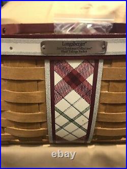 Longaberger 2013 Plaid Tidings Basket Set Christmas Collection NEW Condition