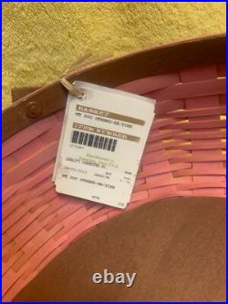 Longaberger 2013 SOCIAL GATHERING BASKET Pink & Rustic Brown WithProtector RARE