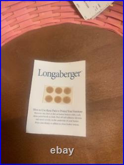 Longaberger 2013 SOCIAL GATHERING BASKET Pink & Rustic Brown WithProtector RARE