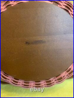 Longaberger 2013 SOCIAL GATHERING BASKET Pink & Rustic Brown WithProtector RARE