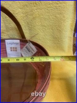Longaberger 2013 SOCIAL GATHERING BASKET Pink & Rustic Brown WithProtector RARE