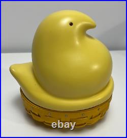 Longaberger 2013 Yellow Easter Peep SetCeramic Top, Basket & Protector NWT
