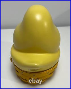 Longaberger 2013 Yellow Easter Peep SetCeramic Top, Basket & Protector NWT