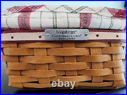 Longaberger 2014 Christmas Stocking Basket Combo Liner LID Protector Tie On Rare