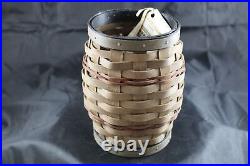 Longaberger 2014 Collectors Club Barrel Basket Combo with Matching Wood Lid NEW