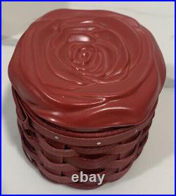 Longaberger 2014 Sweetheart Rosebud Basket liner protector lid set