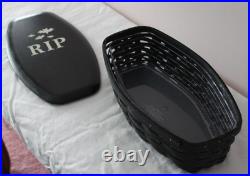 Longaberger 2015 R I P Black Coffin Basket 3 Piece RARE Halloween