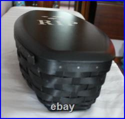 Longaberger 2015 R I P Black Coffin Basket 3 Piece RARE Halloween