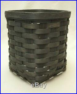 Longaberger 2015 Set of 3 Pewter Apothecary Square Canister Baskets withMetal Lids