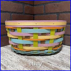 Longaberger 2016 Basket Multi Color Forever Spring Oval With Thick Protector