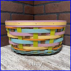 Longaberger 2016 Basket Multi Color Forever Spring Oval With Thick Protector