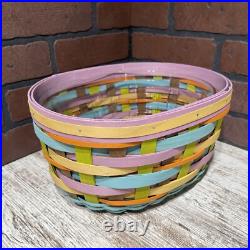 Longaberger 2016 Basket Multi Color Forever Spring Oval With Thick Protector