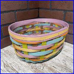 Longaberger 2016 Basket Multi Color Forever Spring Oval With Thick Protector