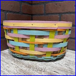 Longaberger 2016 Basket Multi Color Forever Spring Oval With Thick Protector