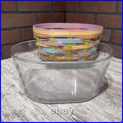 Longaberger 2016 Basket Multi Color Forever Spring Oval With Thick Protector