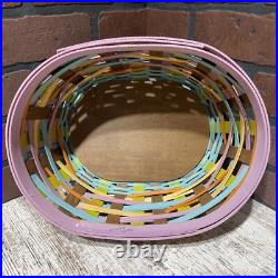 Longaberger 2016 Basket Multi Color Forever Spring Oval With Thick Protector