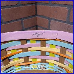 Longaberger 2016 Basket Multi Color Forever Spring Oval With Thick Protector