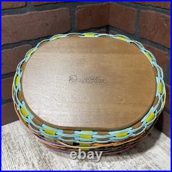 Longaberger 2016 Basket Multi Color Forever Spring Oval With Thick Protector