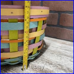 Longaberger 2016 Basket Multi Color Forever Spring Oval With Thick Protector