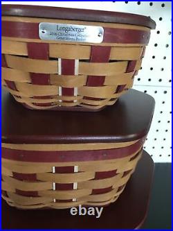 Longaberger 2016 Christmas Collection, Generations Basket sets with lids. NWT