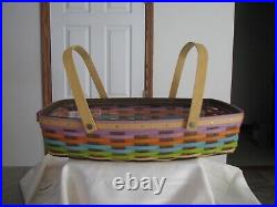 Longaberger 2016 Everyday Essentials Multicolored Weaves Basket/protector Rare