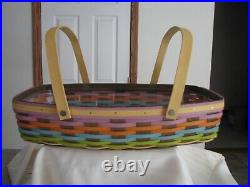 Longaberger 2016 Everyday Essentials Multicolored Weaves Basket/protector Rare