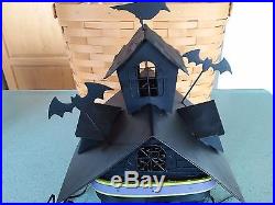Longaberger 2016 Haunted House Halloween basket set COMPLETE withlid, prot, tieons