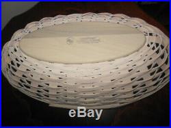 Longaberger 2016 Large Whitewashed Oval Basket Set
