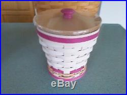 Longaberger 2017 Collector's Club Horizon of Hope Pink Basket Set Complete NEW