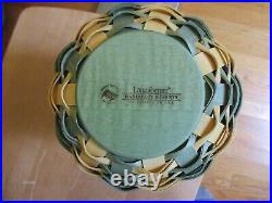 Longaberger 2017 Green Sage Yellow TALL GOURD Basket with Lid Protector Tie On